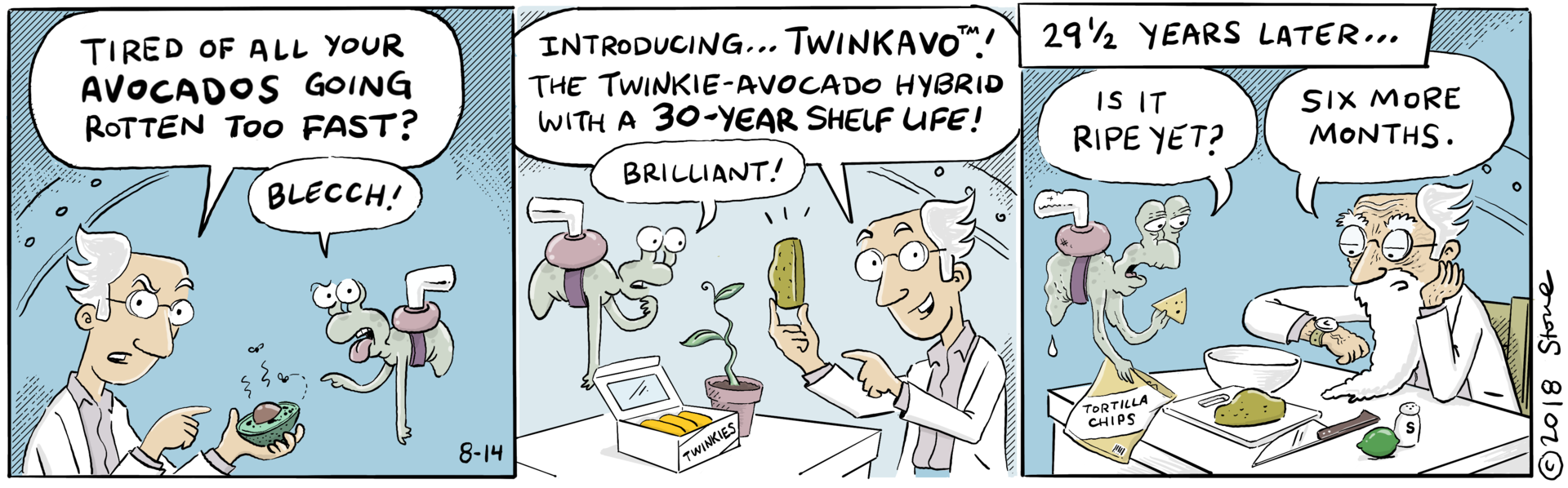Zeno's genetically modified avocados become self-aware and wreak havok in the lab. (Part 2)