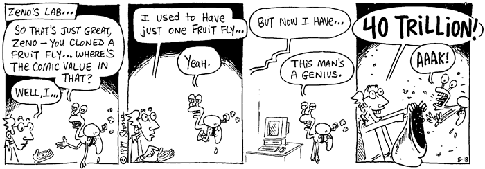 Zeno clones 40 million fruit flies to comedic effect (Part 2)